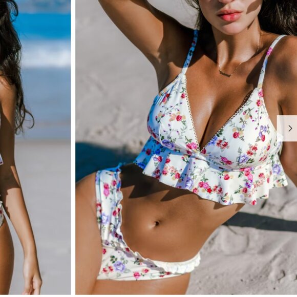 Ruffle FLoral bikini - Picture 4 of 5